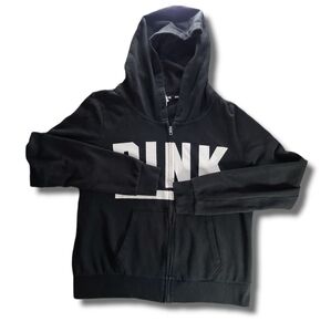VS PINK Blk Wht Perf Full-Zip Hoodie